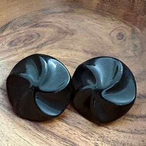 Napier Black Swirl Screw earring Earrings